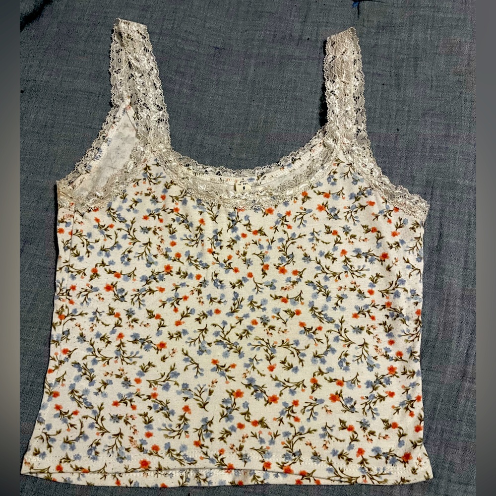 Brandy Melville floral Hippie Rose tank top